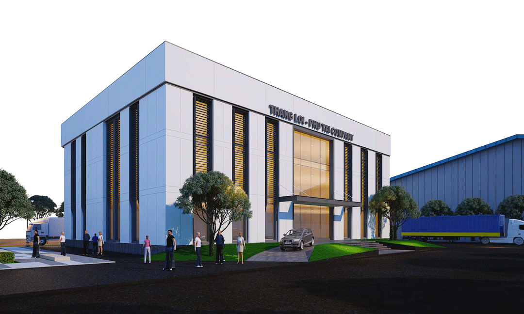 Mẫu thiết kế tòa nhà văn phòng 3 tầng hiện đại tại Bình Dương